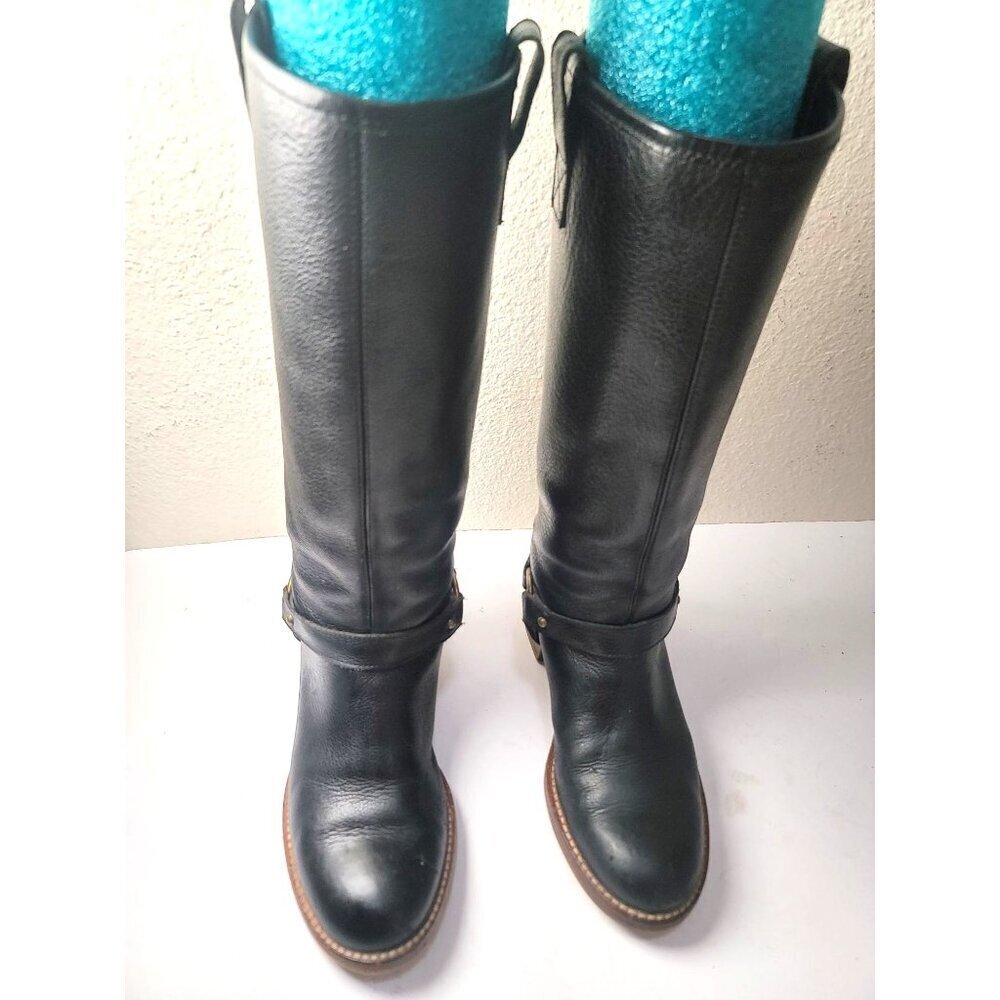 Banana Republic‎ Women's Knee-High Black Leather Pull On Riding Boots Size 6